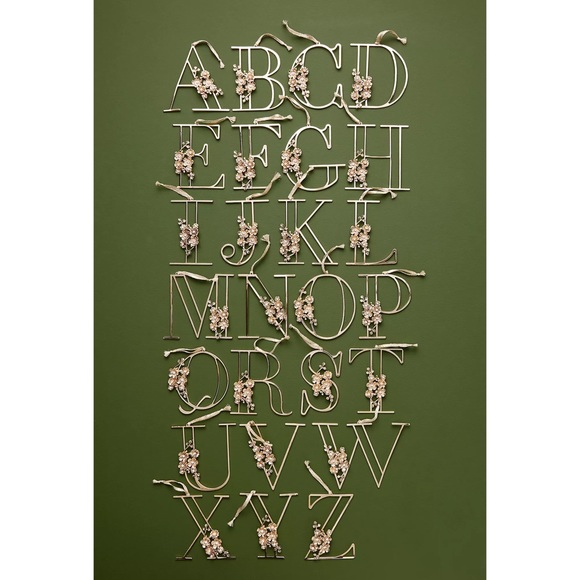 Anthropologie Floral Monogram Ornament - Picture 10 of 16